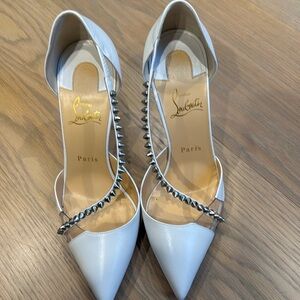 Christian Louboutin white pumps with studs. Size 39